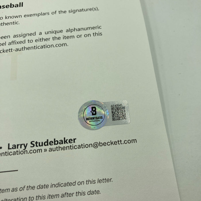 Stan Coveleski Single Signed Baseball Beckett COA