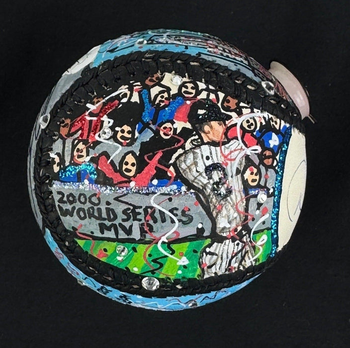 Derek Jeter Rookie Signed Charles Fazzino Hand Painted Pop Art Baseball JSA COA