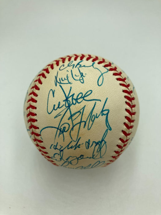 1999 NY Yankees World Series Champs Team Signed Baseball Derek Jeter JSA COA