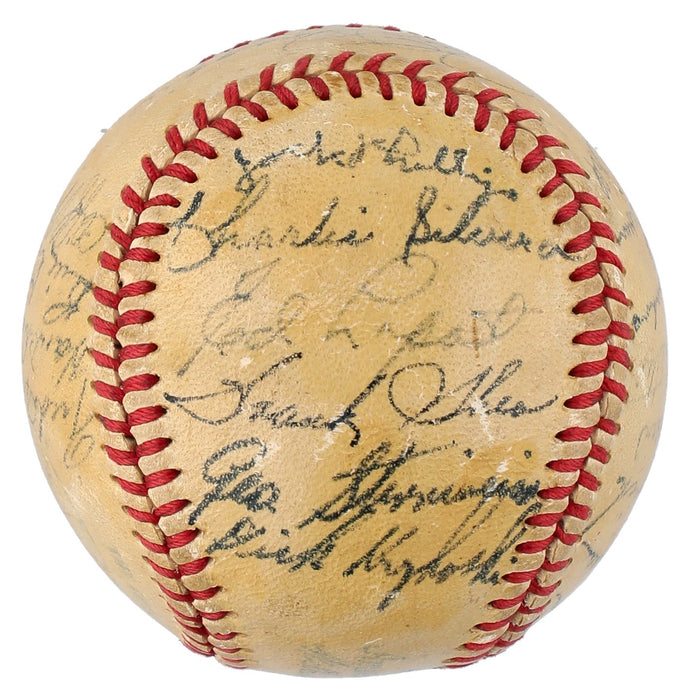 1949 New York Yankees World Series Champs Team Signed Baseball JSA COA