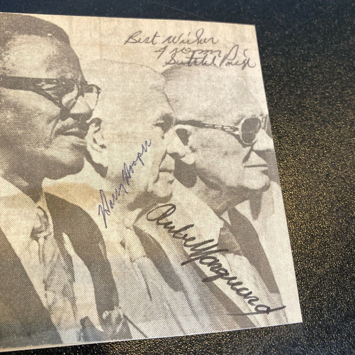 Satchel Paige Harry Hooper Rube Marquard Signed 1971 HOF Induction Photo PSA DNA