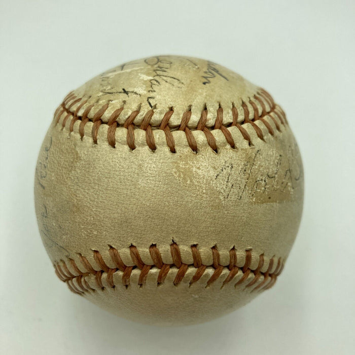 1943 World Series Umpires Signed Game Used Baseball Yankees VS Cardinals JSA COA