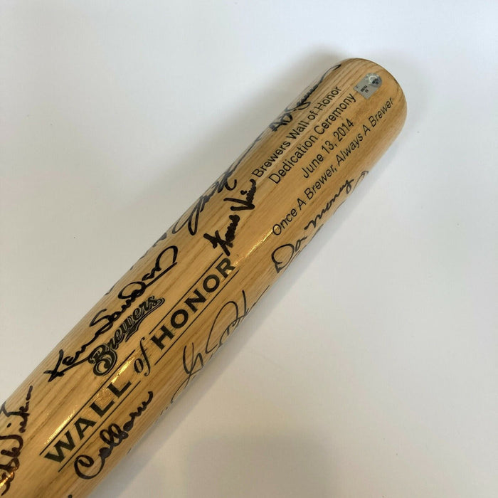 Hank Aaron Milwaukee Brewers Wall of Honor Signed Bat 30 Sigs MLB Authentic