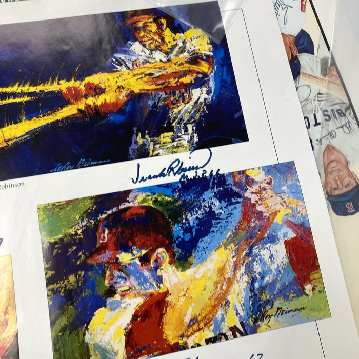 Mickey Mantle Ted Williams Signed Leroy Neiman Triple Crown Photo Litho Beckett