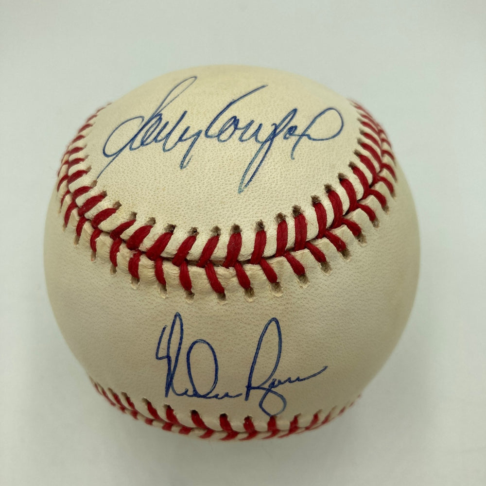 Beautiful Sandy Koufax & Nolan Ryan Signed American League Baseball JSA COA