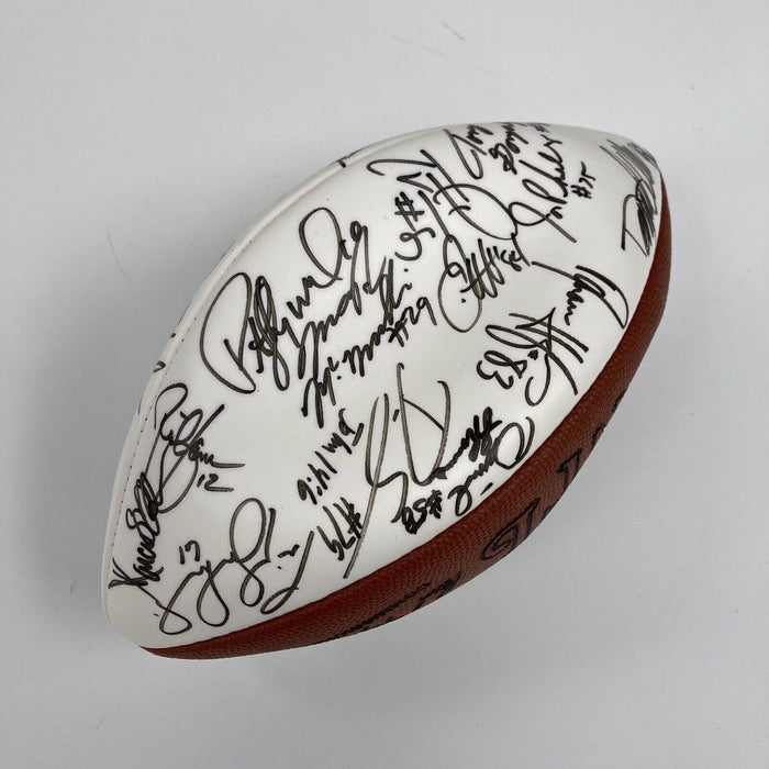 1997 Kansas City Chiefs Team Signed Football Marcus Allen & Tony Gonzalez JSA
