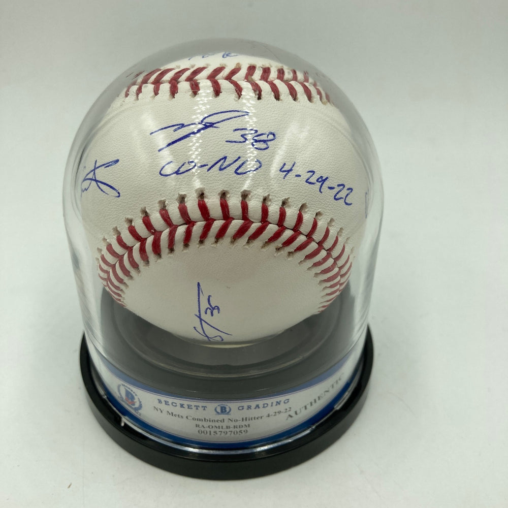 2022 New York Mets Pitchers Combined No Hitter Signed Baseball BGS Beckett