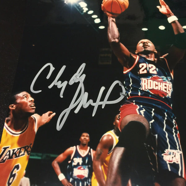 Clyde Drexler Signed Autographed 8x10 Photo Houston Rockets With JSA COA