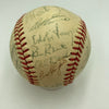 Hank Aaron Ernie Banks 1980's Cracker Jack Old Timers Game Signed Baseball JSA