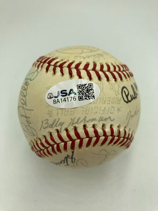 1976 HOF Induction Signed Baseball Lloyd Waner Stan Coveleski Rube Marquard JSA