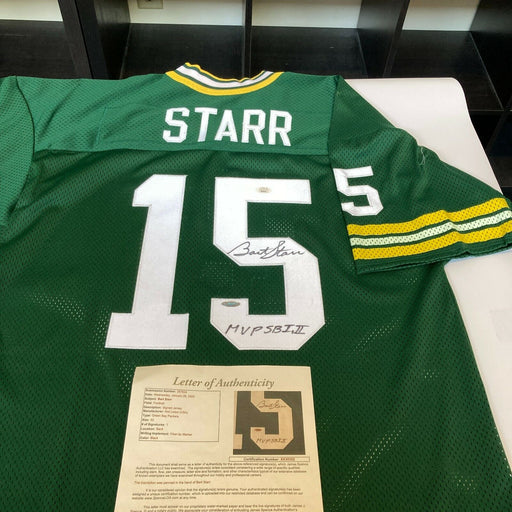 Bart Starr "Super Bowl I & II MVP" Signed Green Bay Packers Jersey JSA COA