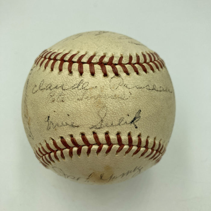Chuck Klein 1936 Philadelphia Phillies Team Signed National League Baseball JSA
