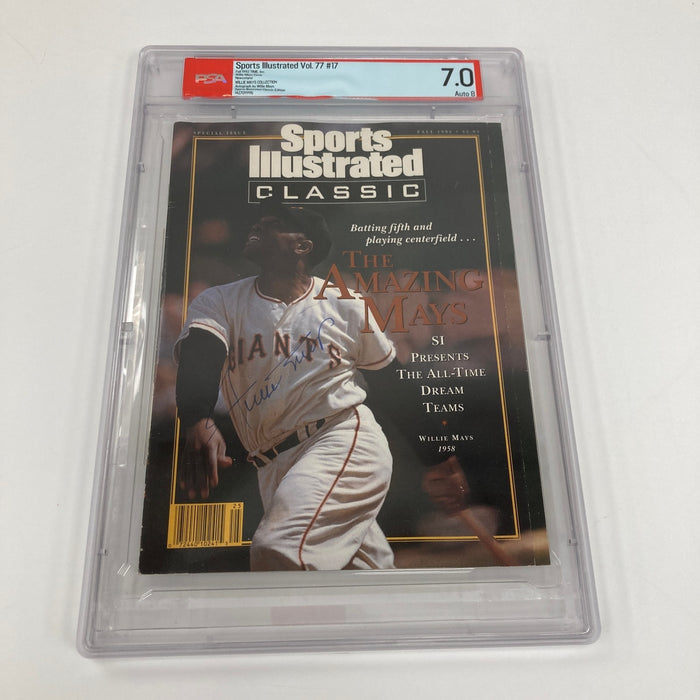 Willie Mays signed 1992 Sports Illustrated PSA Certified