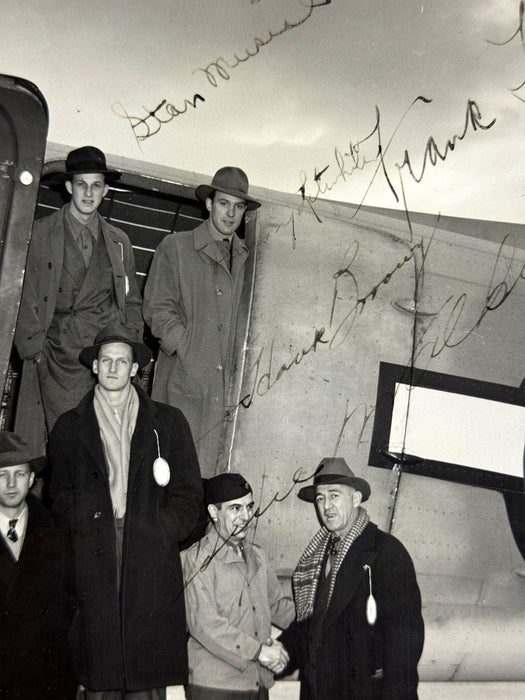 Stan Musial & Frankie Frisch Signed 1943 USO Tour World War 2 Original Photo BAS