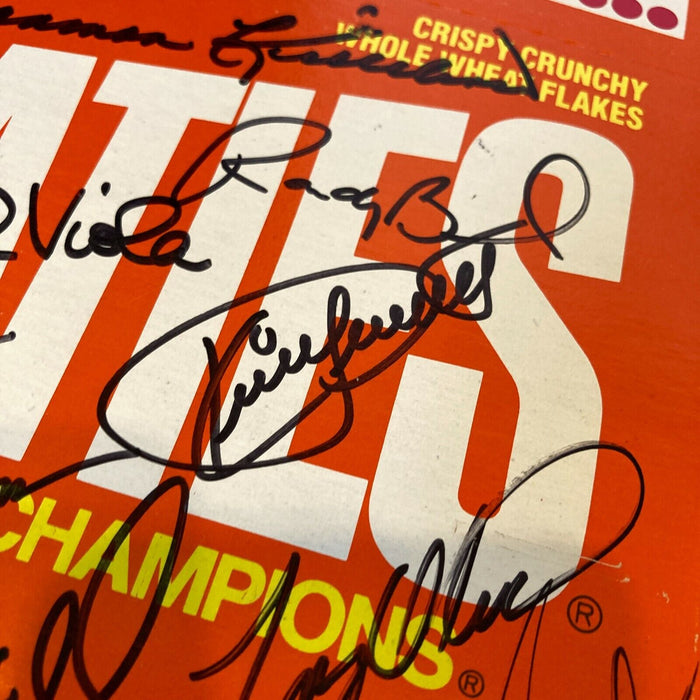 1987 Minnesota Twins World Series Champs Team Signed Wheaties Box With JSA COA