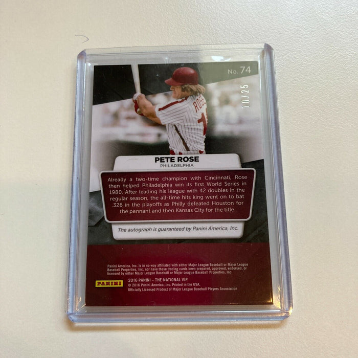 2016 Panini National VIP Pete Rose #10/25 Signed Autographed Baseball Card Auto