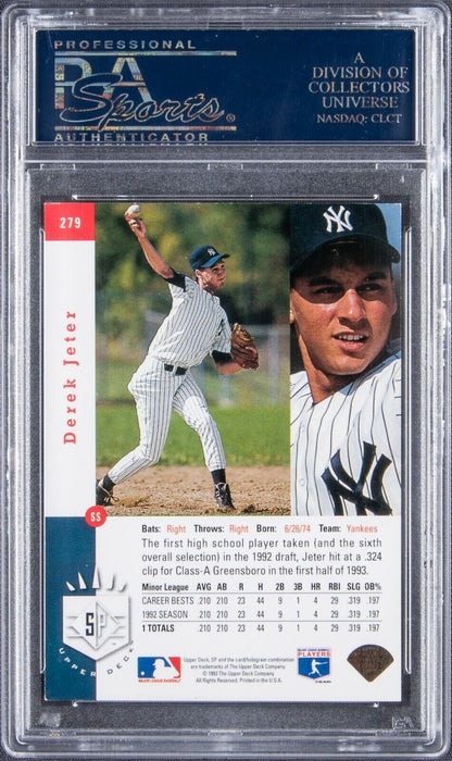 1993 Upper Deck SP Derek Jeter Signed Autographed RC PSA DNA GEM MINT 10 Auto