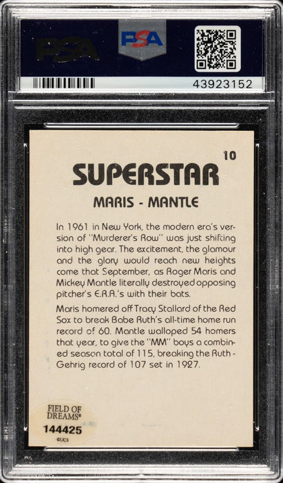 Mickey Mantle & Roger Maris Signed 1980 TCMA Superstar #10 PSA DNA POP 2!