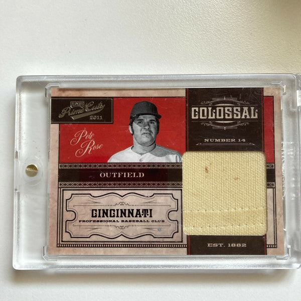 2011 Playoff Prime Cuts Colossal #5/25 Pete Rose Game Used Jersey Patch Card