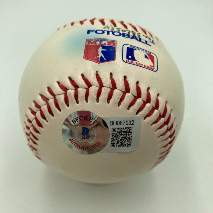 Roger Clemens Early Career Signed Vintage Fotoball Baseball Beckett Hologram