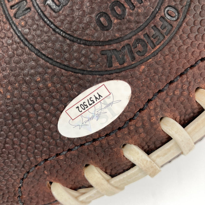 Jim Brown Leroy Kelly Paul Warfield Cleveland Browns HOF Signed Football JSA COA