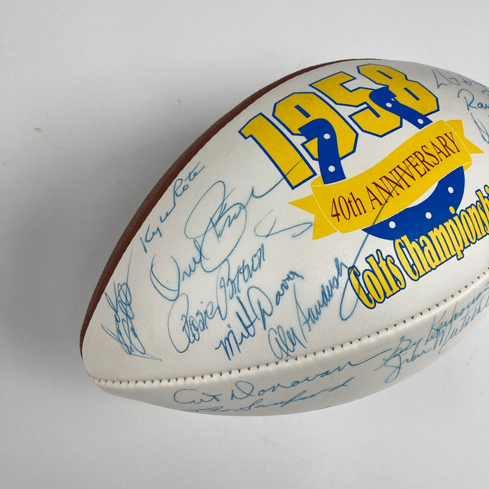 1958 Baltimore Colts NFL Champs Team Signed Football Johnny Unitas JSA COA