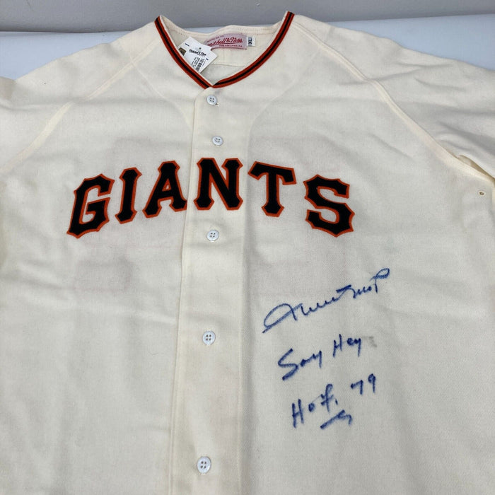 Willie Mays "Say Hey, HOF 79" Signed San Francisco Giants STAT Jersey JSA COA