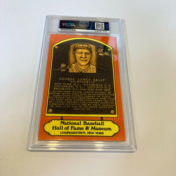 George Kelly Signed Autographed Hall Of Fame Plaque Postcard Photo PSA DNA