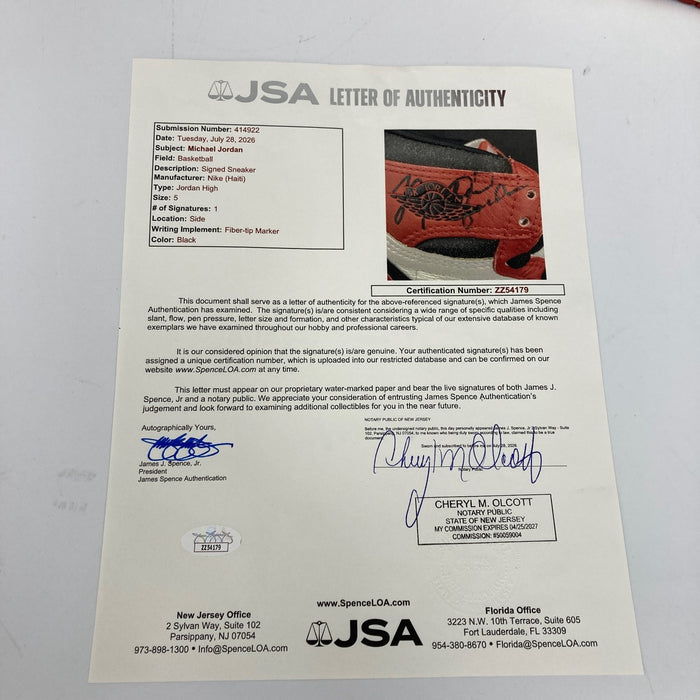 Michael Jordan Signed 1985 Air Jordan 1 Sneakers Shoes JSA COA