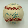 Joe Montana Signed Heavily Inscribed Career STAT Baseball Reggie Jackson COA