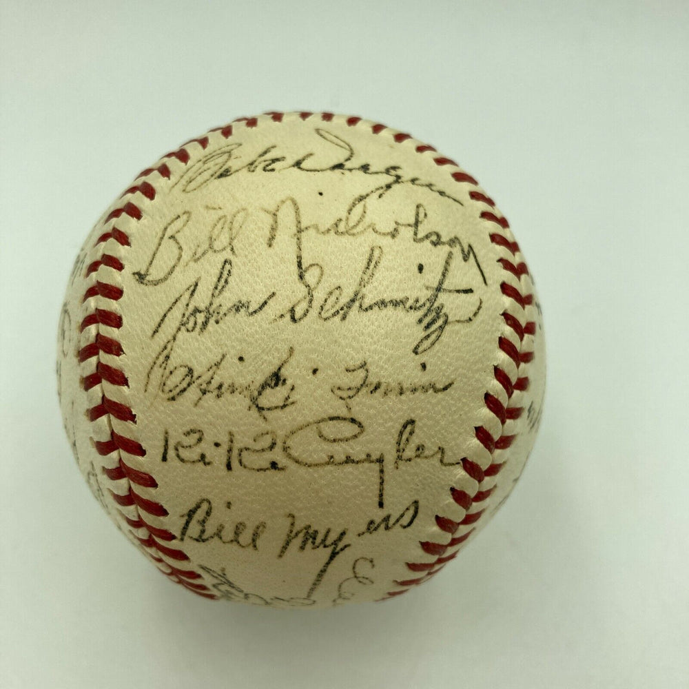 Beautiful 1941 Chicago Cubs Team Signed NL Baseball With Wimpy Quinn JSA COA