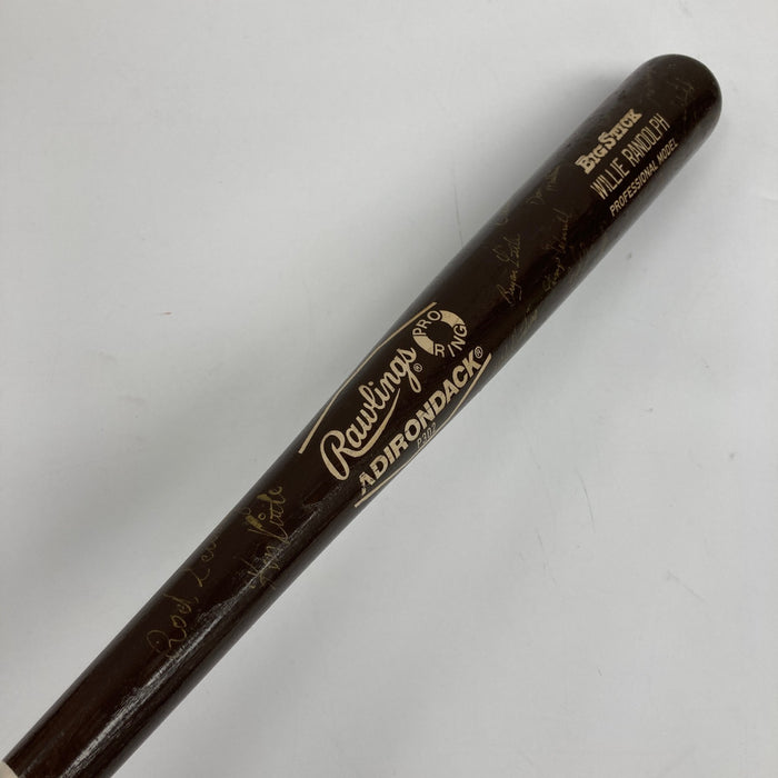 1986 New York Yankees Team Signed Game Used Bat Rickey Henderson Winfield JSA