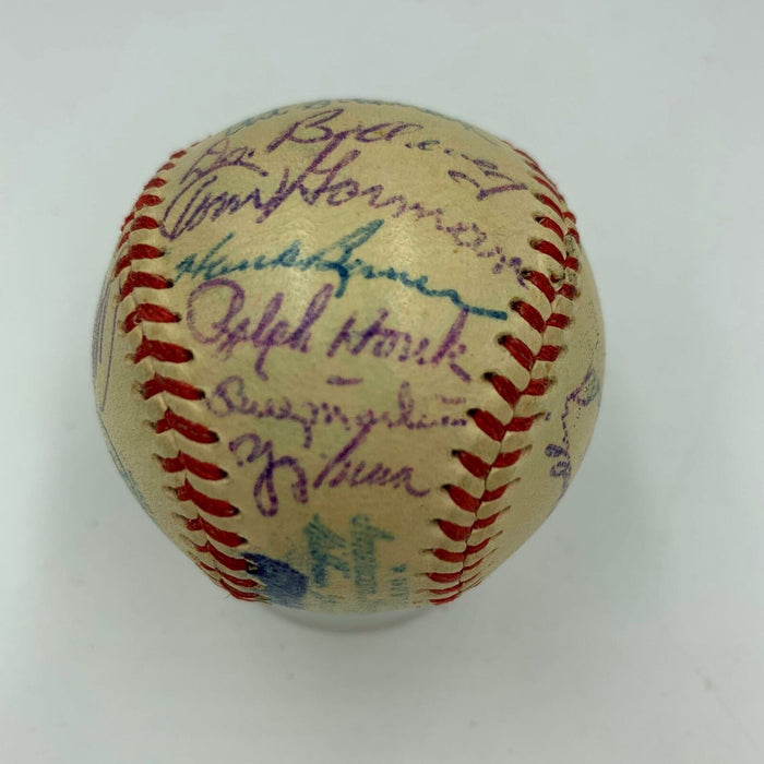 Rare 1953 New York Yankees Team Signed Mini American League Harridge Baseball