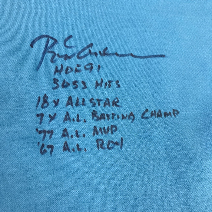 Rod Carew Signed Inscribed STATS Minnesota Twins Mitchell & Ness Jersey PSA DNA