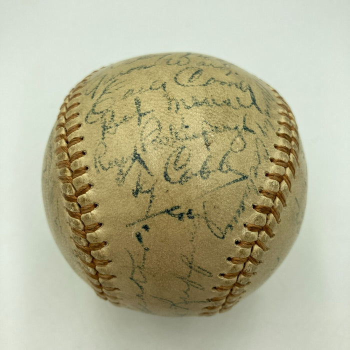 Babe Ruth Ty Cobb Cy Young Jimmie Foxx Tris Speaker HOF Signed Baseball PSA DNA