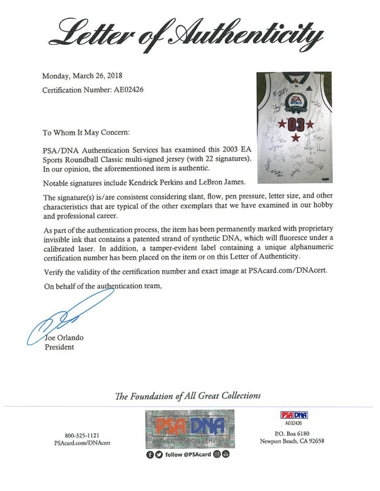 Lebron James Pre Rookie 2003 All American Team Signed Authentic Jersey PSA DNA