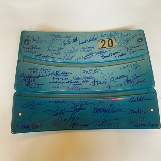 The Finest Willie Mays HOF Multi Signed Yankee Stadium Seatback 50 Sigs! Steiner