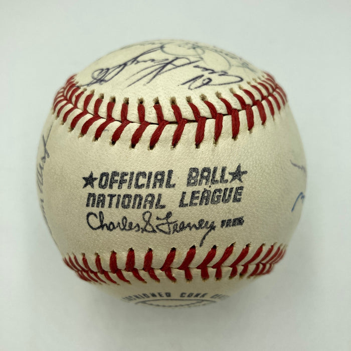 Joe Cronin Joe Medwick Earl Averill Max Carey HOF Multi Signed Baseball PSA JSA