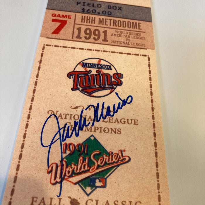 Jack Morris Signed 1991 World Series Game 7 Jumbo Ticket JSA COA