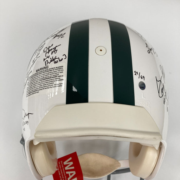 1969 New York Jets Super Bowl Champs Team Signed Authentic Game Helmet Steiner