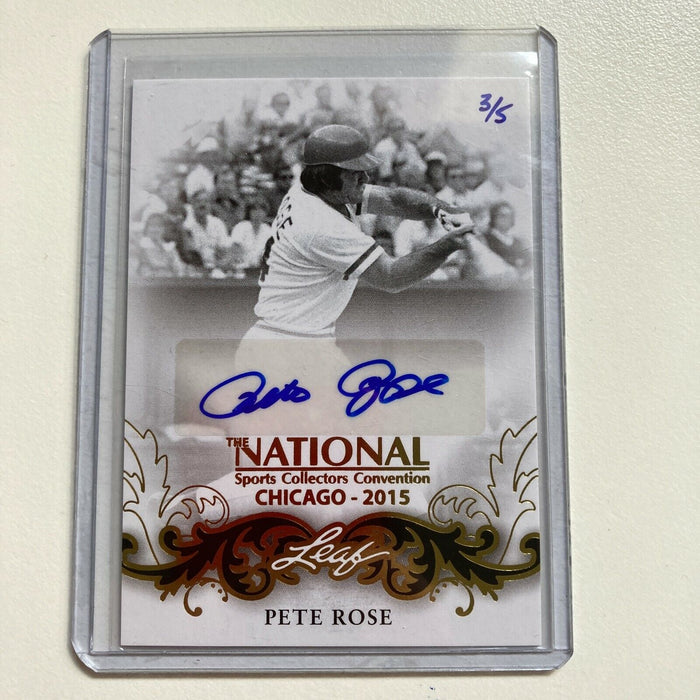 2015 Leaf National Convention Pete Rose Auto #3/5 Signed Baseball Card
