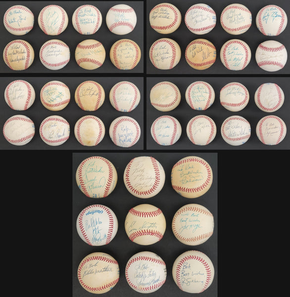 Lot Of (41) Hall Of Fame Signed Major League Baseball All Inscribed "To Bob" JSA