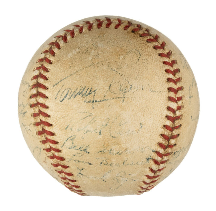 1955 New York Yankees American League Champs Team Signed Baseball JSA