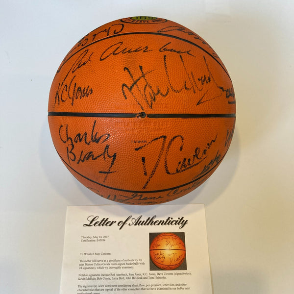 Chuck Cooper Boston Celtics HOF Legends Signed Basketball 28 Sigs PSA DNA Rare!