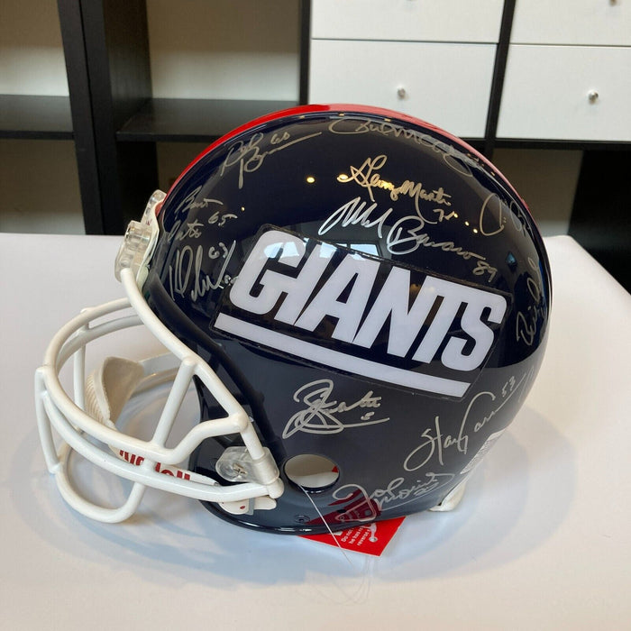 1986 New York Giants Super Bowl Champs Team Signed Full Size Helmet Steiner COA