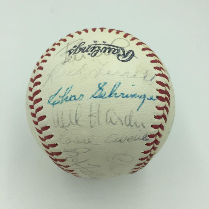 1950's Hall Of Fame Signed Baseball  29 Sigs Joe Dimaggio Lefty Grove JSA COA