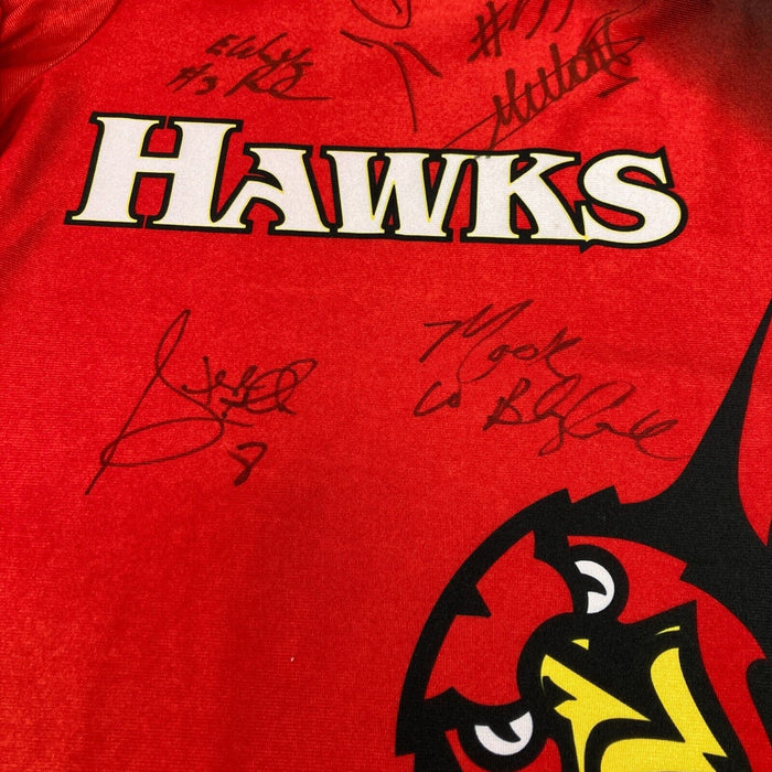 Dikembe Mutombo Multi Signed 1996 Atlanta Hawks Game Shooting Shirt Beckett