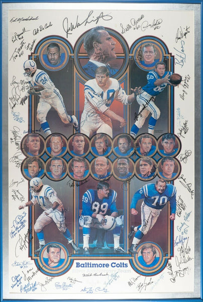 The Finest Baltimore Colts HOF Multi Signed Large 24x38 Photo Johnny Unitas JSA