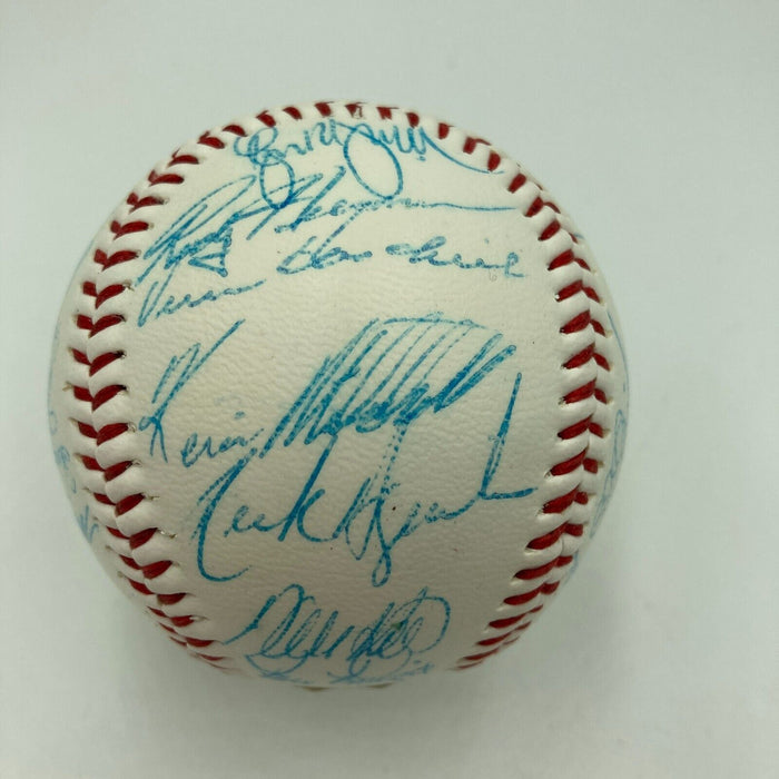 Vintage 1986 New York Mets World Series Champs Team Signed Baseball JSA COA