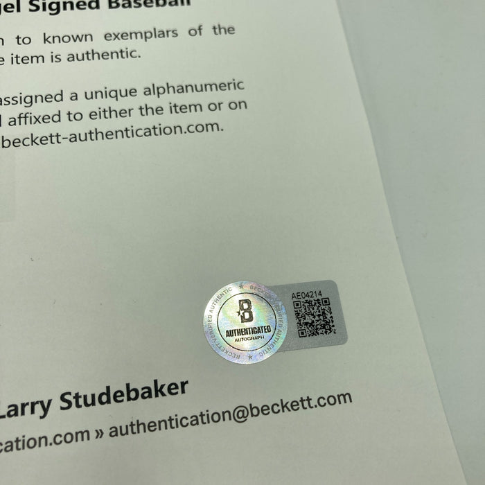 Rogers Hornsby Gil Hodges Casey Stengel Signed National League Baseball Beckett